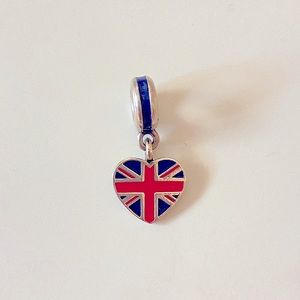 Pandora Great Britain Union Jack Heart Dangle Charm